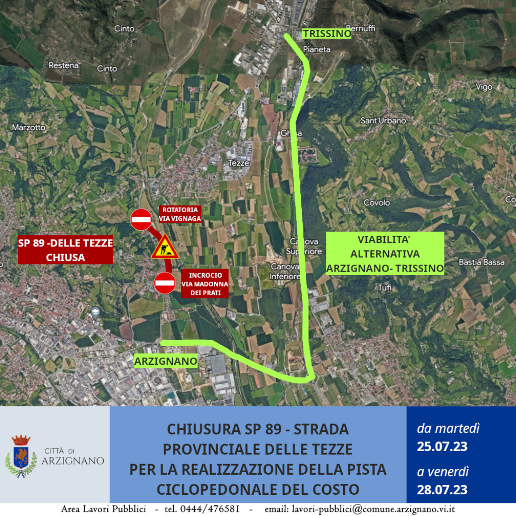 Sottopasso Del Costo Chiusura Di Giorni Provinciale Delle Tezze Nel